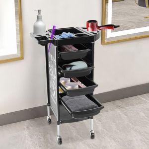 Chariot &agrave; outils - OUKANING - Chariot pour Salon - Chariot  de Coiffure avec roues - Trolley de Materiel pour Salon de Coiffure