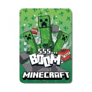 Plaid - MINECRAFT - BOOM - 100x140 cm - Polaire - Vert - Anti-peluche