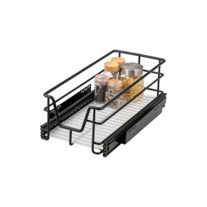 bremermann Tiroir télescopique 30 cm avec étagère tiroir de cuisine à équiper tiroir darmoire en métal noir
