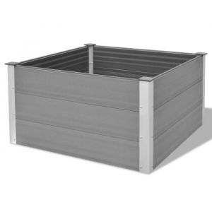 Jardini&egrave;re - WPC - 100 x 100 x 54 cm - Gris - Composite bois-plastique - Carr&eacute;