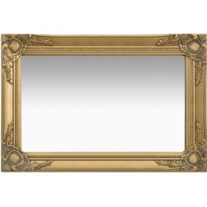 Miroir mural Miroir rectangulaire moderne - Style baroque - 60 x 40 cm - Doré