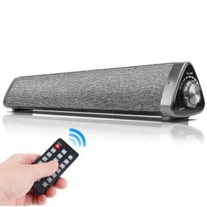 Barre de Son TV Bluetooth 5.0 Haut-Parleur Stéréo HD Audio Enceinte USB Filaire et sans Fil avec Télécommande Subwoofer Intégré RCA