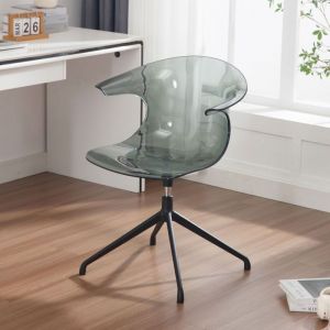 WAHSON Chaise de Bureau Transparente en Acrylique Chaise Bureau Moderne dordinateur avec Siege Pivotant à 360° pour Maison Gris