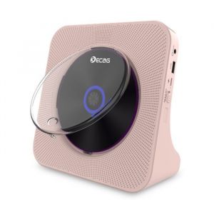 Lecteur CD Bluetooth - Polyvalent Lecteur CD Portable - USB/AUX/FM -  Avec T&eacute;l&eacute;commande - Rechargeable - 189x189x69mm - Rose