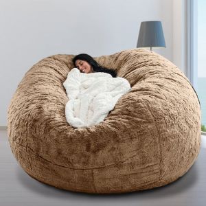 Housse de pouf moelleux pour adulte (sans rembourrage) Kaki 180*90cm