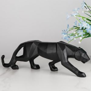 Un noir - L - Statue De Panthère Moderne En Résine Sculpture De Style Géométrique Abstrait Décoration Pour