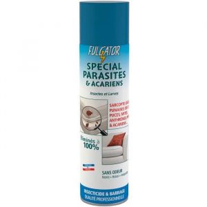 FULGATOR - Insecticide "Spécial Parasites" actif sur Gale, Acariens, Punaises de lit, Poux, Puces, Mites,... Sans odeur - 400 ml