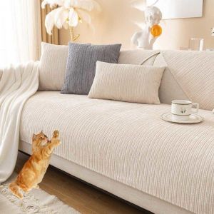 protège canapé chat protège canapé housse de canapé dangle anti-salissures protection canapé chien blanc crème–90x180cm
