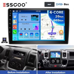 Autoradio 9 - ESSGOO - Android 15 - Fiat Ducato 2006-2023 - Carplay - GPS - 2+64Go