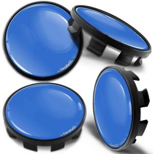 4 Centre De Roue Pour Mercedes Logo BLEU FONCÉ Jante Cache Moyeu Insigne 75mm