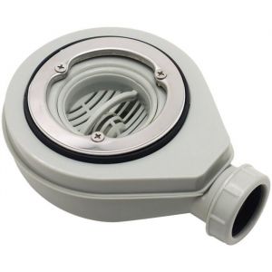 Bonde de douche extra-plate Slim pour receveurs extra-plats &oslash;107avec membrane et d&ocirc;me en ABSLa hauteur de linterface est de 40 mm