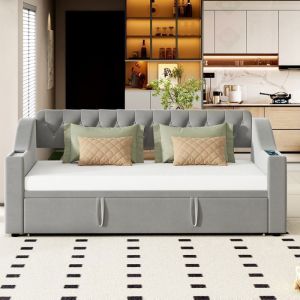 Plaque &eacute;paissieCanap&eacute;-lit &agrave; coucher 90/180*190 cm Bracelets plus larges et plus gros avec connexion USB D&eacute;p&ocirc;t int&eacute;gr&eacute; dans les