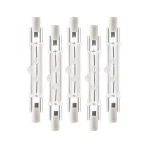 Lot de 5 R7S 118 Mm 300 W 230 V Ampoule Lin&eacute;Aire Halog&egrave;Ne R7S Lampe Halog&egrave;Ne &agrave; Intensit&eacute; Variable pour L&eacute;Clairage de Paysage de