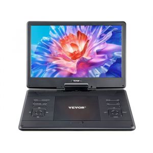 Lecteur DVD Portable-VEVOR-&Eacute;cran HD Pivotant de 358 mm-avec Chargeur de Voiture Batterie Rechargeable Int&eacute;gr&eacute;e de 45-5 Heures