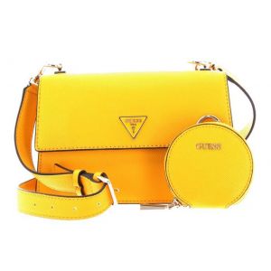GUESS Sac &agrave; &eacute;paule bandouli&egrave;re jaune moutarde pour femme - Eco Alexie Crossbody Flap Mustard 207646