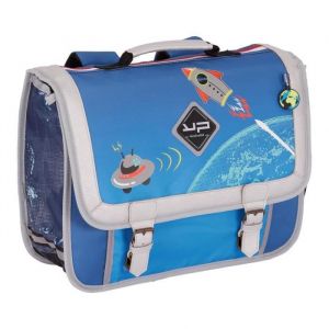 Cartable - BODYPACK - Objectif Lune - Tissu recyclé - Primaire - Bleu et blanc