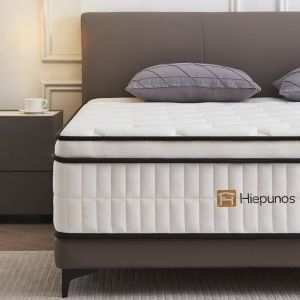 Hiepunos Matelas 120x190 cm &Eacute;paisseur 26cm Matelas &agrave; Ressorts Ensach&eacute;s M&eacute;moire de Forme 7 Zones de Confort H3 H4 Moyenne Ferme