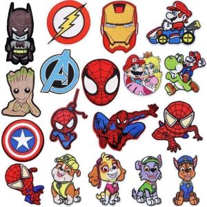 Patch Thermocollant 18 Pcs Écusson Brodé Patch Patchs de Vetement pour t-Shirt Jeans Sacs Jupe Réparation denfant