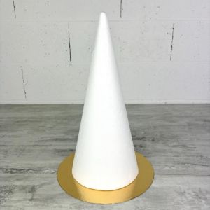 Cone en polystyrène Plein Hauteur 40 cm Diamètre de base 18 cm Présentoir à macarons choux plateau doré réversible - Unique