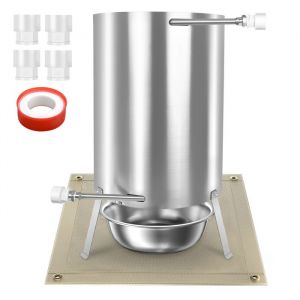 LILIIN Chauffe-Piscine F&ucirc;t &agrave; Feu Chauffe-Piscine &agrave; Bois avec Feu Chauffe-Piscine en Acier Inoxydable avec Raccords et Tuyau