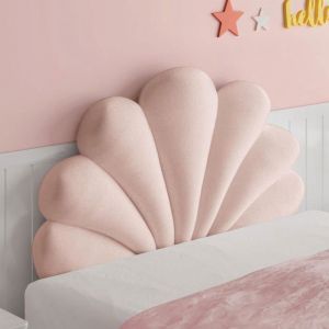VERCART Tête de lit en coquillage - 150cm - Coussin mural pour chambre denfant - Rose