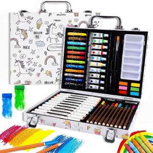 Lot De 53 Coffret De Peinture Kit DArt Professionnel Pliable Ensemble De Marqueurs Pour D&eacute;butants Cr&eacute;atifs &Eacute;tudiants