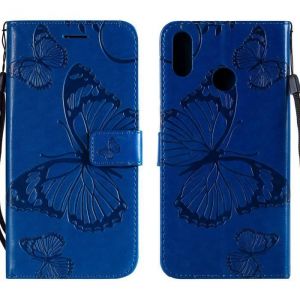 Honor 8X Coque Etui &agrave; Rabat en PU Cuir Magn&eacute;tique Antichoc Flip Housse Portefeuille Papillon Huawei Honor 8X 6.5 -Bleu