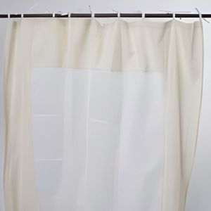 Rideau en coton à nouettes blanc et naturel 150x250
