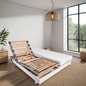 Ensemble relaxation matelas + sommiers &eacute;lectriques 2x70x190 - Mousse - Ferme - TALCA Fabrication fran&ccedil;aise