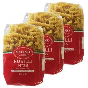 Savino Pasta - Lot 3x P&acirc;tes Fusilli n&deg;36 - Paquet 500g