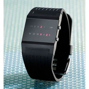 Montre binaire - Future Line - Homme - Bracelet plastique - Couleur noire - Tendance
