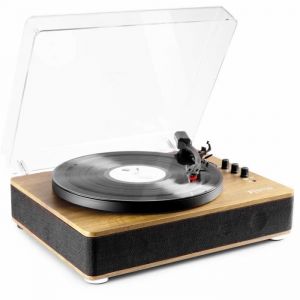 Tourne-disque Fenton RP162LW rétro hifi avec Bluetooth et haut-parleurs - Noir