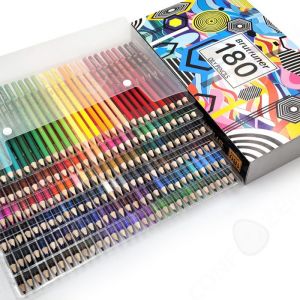 Crayons de couleur 180 couleurs 325 x 205 x 55 cm crayons de couleur à base dhuile convient aux enfant et aux adulte lavable