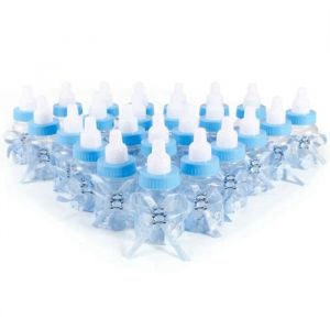 24x Bote a dragees mini biberon 4x9cm strass ours bleu cadeau faveur bonbonniere gar on bebe bapteme