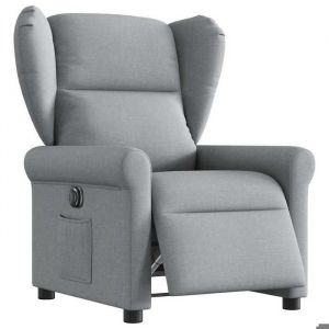 BEWI&reg;Fauteuil inclinable - Fauteuil R&eacute;glable/Fauteuil de relax - 1 personne - &eacute;lectrique Gris clair Tissu &FR78093