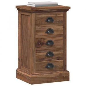 (54006)NEUFCommode Marron 355x295x60cm - Bois de teck massif - armoire &agrave; tiroirs &eacute;l&eacute;gante - Buffet de rangement