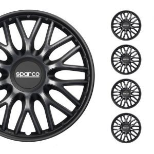 SPARCO Jeu Enjoliveurs de Roues 16 Pouces Gris