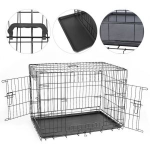 Cage caisse de transport pliante pour chienConception &agrave; double porte m&eacute;tal robuste42 pouces71*76*106 cm&reg;HOMBUY