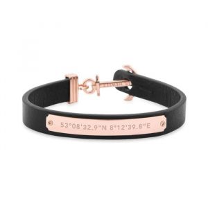 Bracelet - Paul Hewitt - PH-FSC-R-B-S - Acier inoxydable - Cuir - Or rose et noir