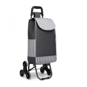 Chariot de Courses 31 Litres 2 en 1 Chariot de Courses Pliable Chariot dépicerie - Léger Étanche et avec Sac Isotherme Gris