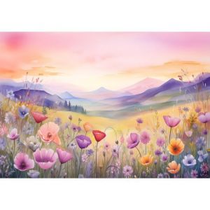 Papier Peint Photo INTISS&Eacute;-400x280cm 8 l&eacute;s-(C15018)-PAYSAGE COLOR&Eacute;-Mural Poster G&eacute;ant XXL-Champ de fleurs Chambre denfants