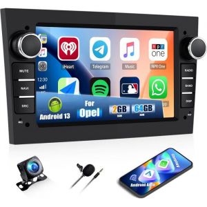 Autoradio Android 13 pour Opel (Astra/Antara/Vectra/Corsa/Zafira/Meriva/Combo) - 7[2+64G] CarPlay Sans FilWIFIGPScam&eacute;ra de