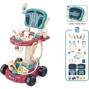 Chariot Médical Electronique - Jeux dimitation - Jouet Médical pour Enfant - 29 Accessoires de Docteur