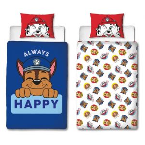 Parure lit Housse de couette réversible 140x200cm La Pat Patrouille pour enfant Paw Patrol Pat Chase Jeu