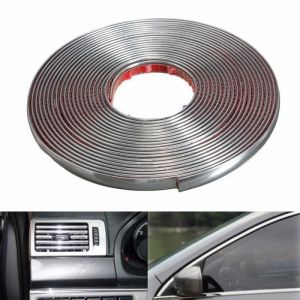 12mm x 15M Voiture Protecteur Bande Chrome Adh&eacute;sif Autocollant Tuning Strip D&eacute;co
