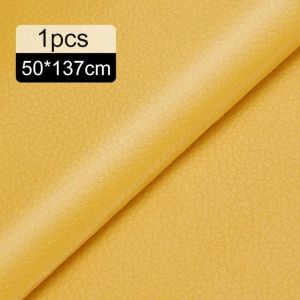 Patch de R&eacute;paration en Cuir50x137cm Patch Cuir Auto-adh&eacute;sifPatch de R&eacute;paration pour Canap&eacute; Si&egrave;ge Voiture Meubles Vestes SacJaune