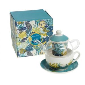 Coffret théière égoïste en Manatea en verre et en porcelaine - Amadeus