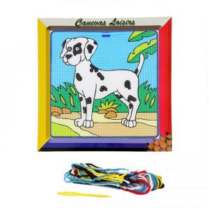 Kit Canevas Chien Dalmatien 16 x 16 cm Gros trous