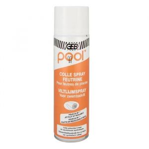 Colle en spray - GEB - Pool colle feutrine - 500 ml - Jet plat r&eacute;glable - Transparent