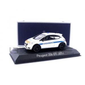 Voiture Miniature de Collection - NOREV 1/43 - PEUGEOT 208 GTi 30th Gendarmerie - Blanc - 472829